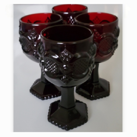 (4) Vntg "Cape Cod Ruby" 4oz Wine Glasses - Picture 2 of 10